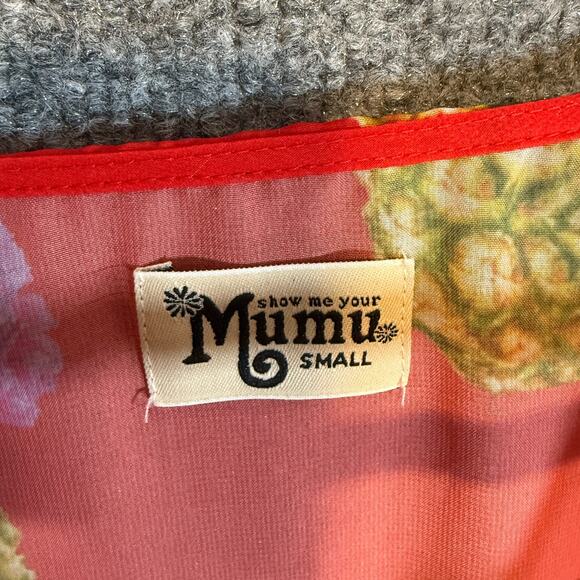 Show Me Your Mumu Kimono Womens Small Pineapple Print Red Sheer Cover Up Swim - Picture 5 of 9